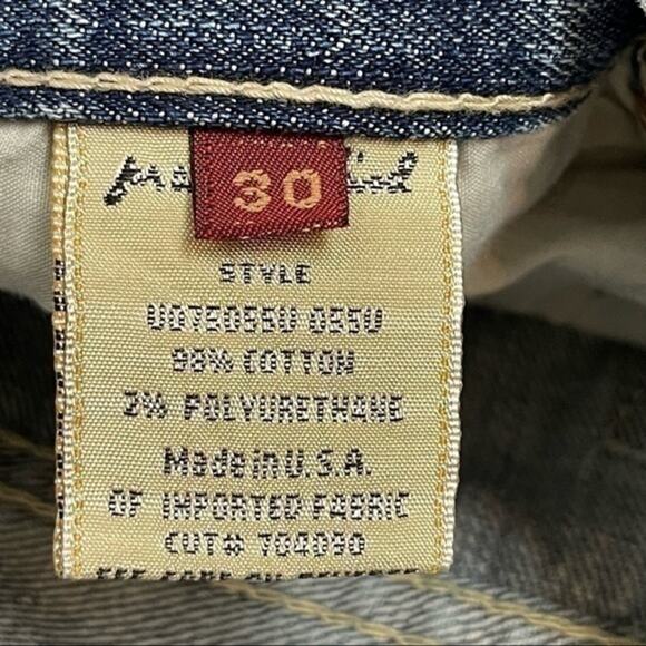 7 For All Mankind Low Rise Bootcut Medium Factory Distressed Wash Jeans Size 30 - Picture 7 of 10